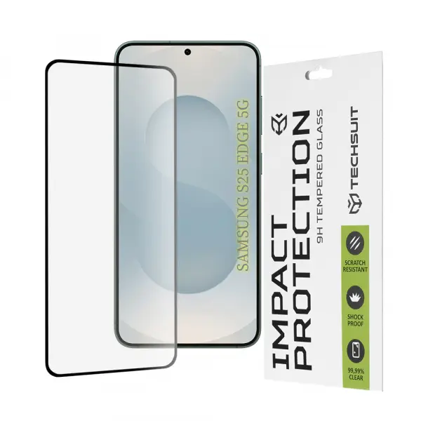 Folie de protectie Ecran Techsuit pentru Samsung Galaxy S25 Edge S937, Sticla Securizata, Full Glue, 111D, Neagra
