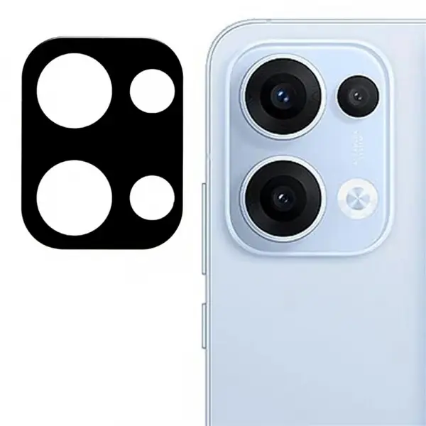 Folie de protectie Camera Spate Techsuit pentru Oppo Reno13, Sticla Securizata, Neagra