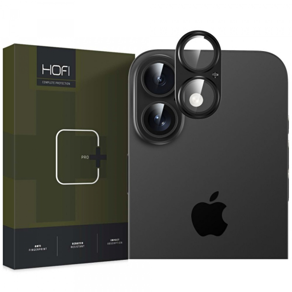 Folie de protectie Camera Spate HOFI FullCam pentru Apple iPhone 16 Plus / 16, Sticla Securizata, Neagra