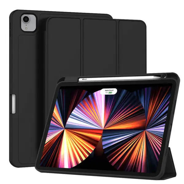 Husa pentru Apple iPad Pro 11 (2022) / Pro 11 (2021) / Pro 11 (2020) / Pro 11 (2018), Techsuit, Flex Trifold, Neagra