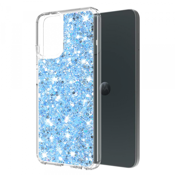 Husa pentru Motorola Moto G45 / G34, Techsuit, Sparkly Glitter, Bleu
