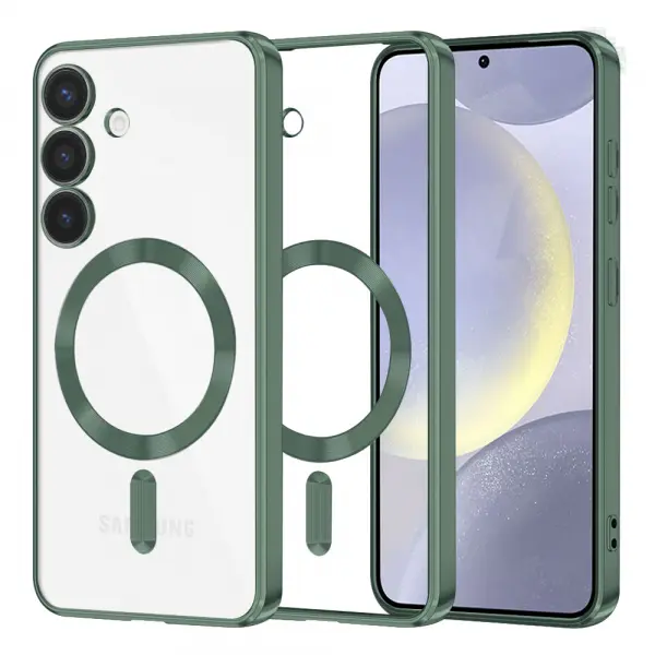 Husa MagSafe pentru Samsung Galaxy S24+ S926, Techsuit, Luxury Crystal, Verde Inchis