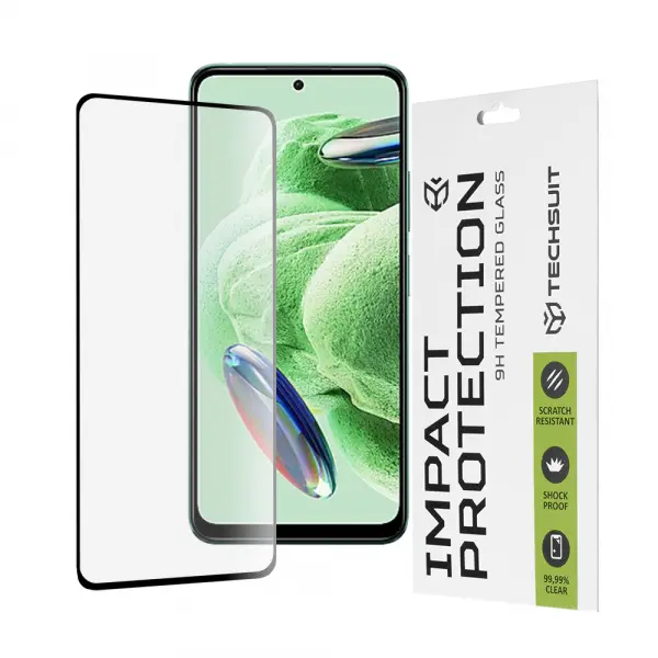 Folie de protectie Ecran Techsuit pentru Xiaomi Redmi Note 12 4G / Poco X5 / Note 12 5G, Sticla Securizata, Full Glue, 111D, Neagra