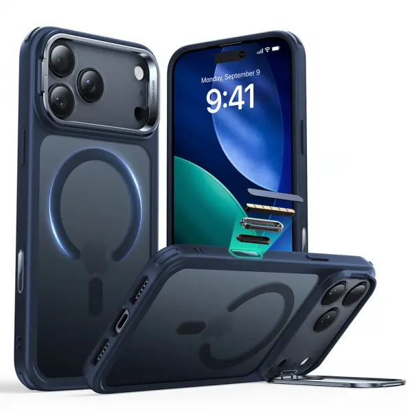 Husa MagSafe pentru Apple iPhone 17 Pro Max, ESR, Classic Hybrid Kickstand, Albastra Satinata