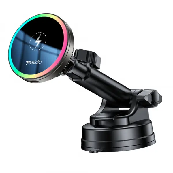 Incarcator Auto Wireless Yesido C315, 15W, 1.67A, Negru