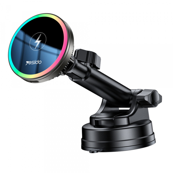 Incarcator Auto Wireless Yesido C315, 15W, 1.67A, Negru