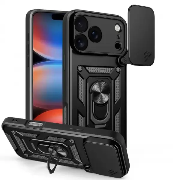 Husa pentru Apple iPhone 17 Pro, Techsuit, CamShield, Neagra
