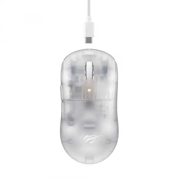 Mouse Gaming Wireless HAVIT MS970WB Pro, 800DPI - 12000DPI, BT / Wi-Fi / Wired, Transparent Alb