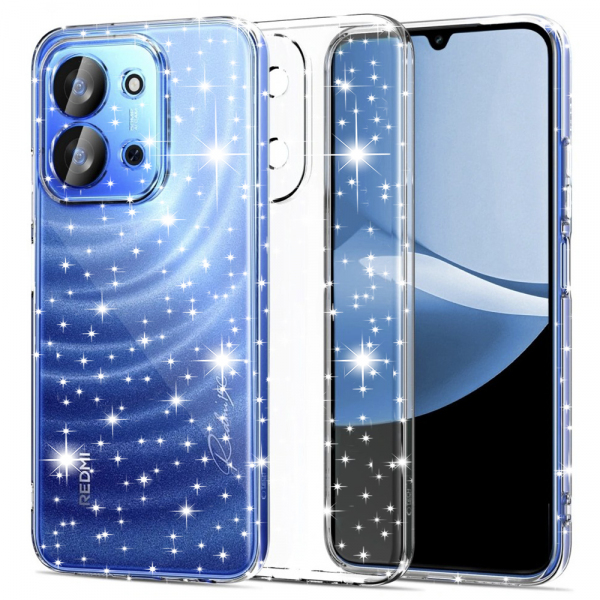 Husa pentru Xiaomi Redmi 15C 5G / 15C 4G, Techsuit, SparkleSkin, Transparenta