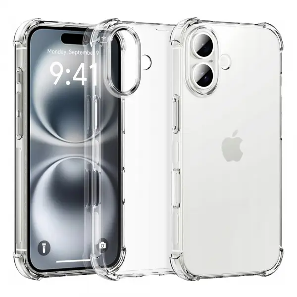 Husa pentru Apple iPhone 16 Plus, Techsuit, Shockproof Clear (Big Lens Hole), Transparenta