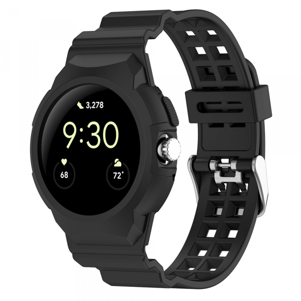 Curea Techsuit W065 pentru Google Pixel Watch 4 41mm /  Watch 3 41mm / Watch 2 / Watch, Neagra
