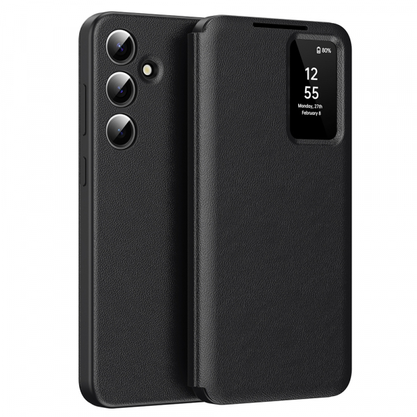 Husa pentru Samsung Galaxy S24+ S926, Techsuit, SmartView, Neagra