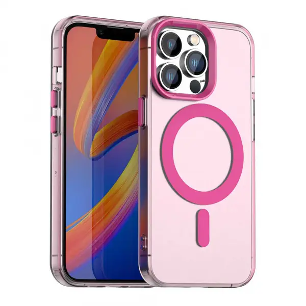 Husa MagSafe pentru Apple iPhone 13 Pro Max, Techsuit, CandyCase, Roz