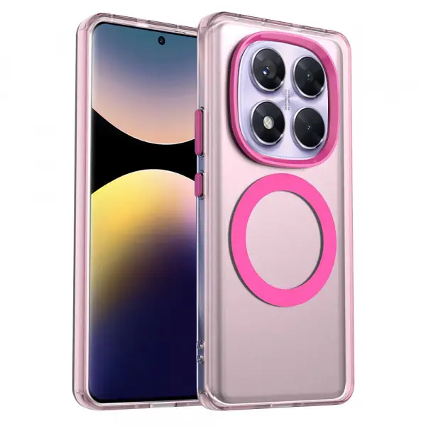 Husa MagSafe pentru Xiaomi Poco X7 / Redmi Note 14 Pro 5G, Techsuit, CandyCase, Roz