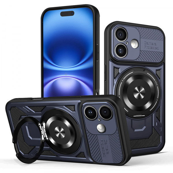 Husa pentru Apple iPhone 16 Plus, Techsuit, RuggedCam, Albastra