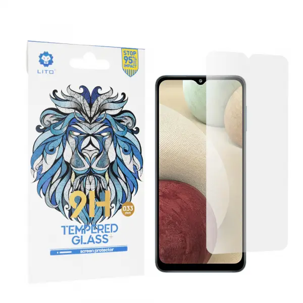 Folie de protectie Ecran Lito Classic pentru Samsung Galaxy F12 F127 / A12 Nacho A127 / M02 M022 / M12 M127, Sticla Securizata, Full Glue, 2.5D