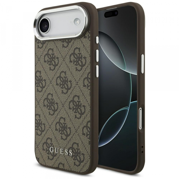 Husa MagSafe pentru Apple iPhone 17 Air, Guess, 4G Classic Logo, Maro