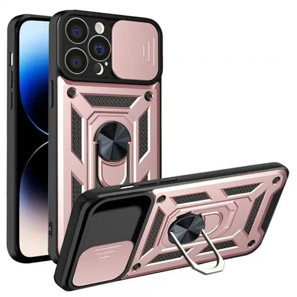 Husa pentru Apple iPhone 14 Pro, Techsuit, CamShield, Roz