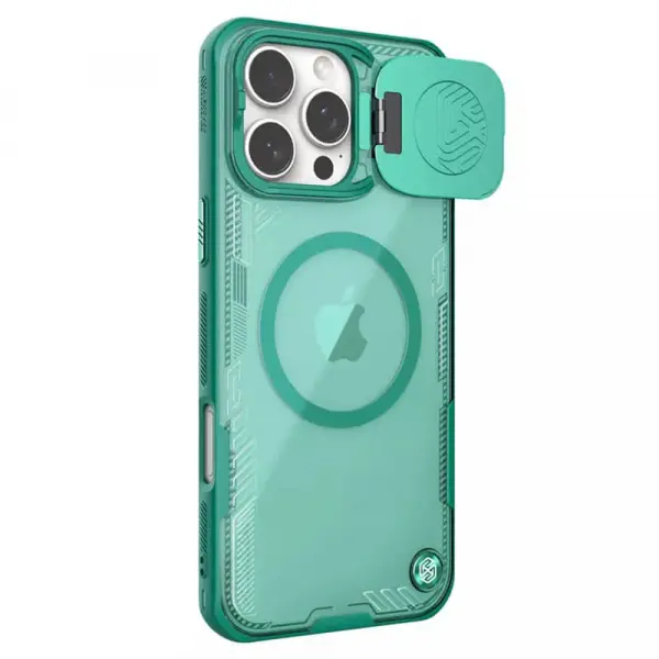 Husa MagSafe pentru Apple iPhone 16 Pro Max, Nillkin, Iceblade Prop (w/o Camera Cutout), Verde