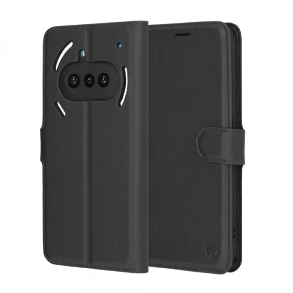 Husa pentru Nothing Phone (3a), Techsuit, Leather Folio, Neagra