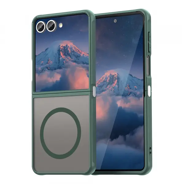 Husa MagSafe pentru Samsung Galaxy Z Flip7 F766, Techsuit, HaloFrost II, Verde