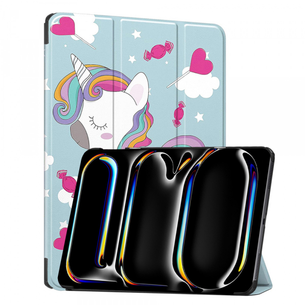 Husa pentru Apple iPad Pro 13 (2024), Techsuit, FoldPro Unicorn, Multicolor