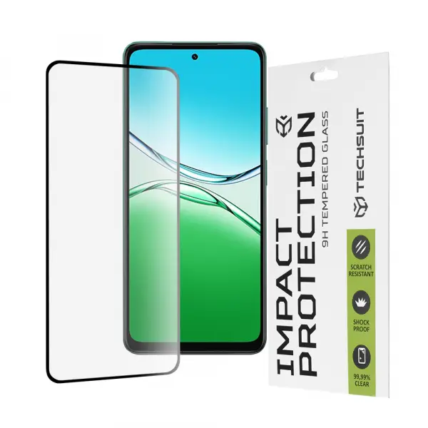 Folie de protectie Ecran Techsuit pentru Oppo A5 4G, Sticla Securizata, Full Glue, 111D, Neagra