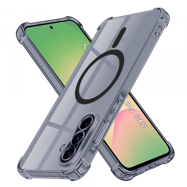 Husa MagSafe pentru Samsung Galaxy A56 A566, Techsuit, Shockproof Clear, Fumurie
