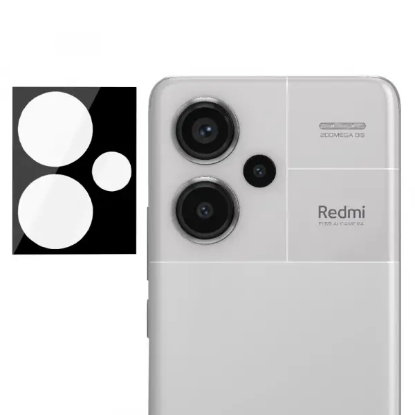 Folie de protectie Camera Spate Techsuit pentru Xiaomi Redmi Note 13 Pro+, Sticla Securizata, Neagra