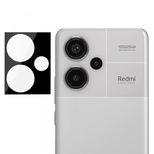 Folie de protectie Camera Spate Techsuit pentru Xiaomi Redmi Note 13 Pro+, Sticla Securizata, Neagra