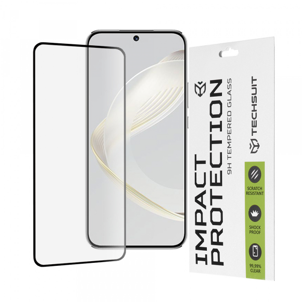Folie de protectie Ecran Techsuit pentru Huawei nova 12s / nova 11, Sticla Securizata, Full Glue, 111D, Neagra