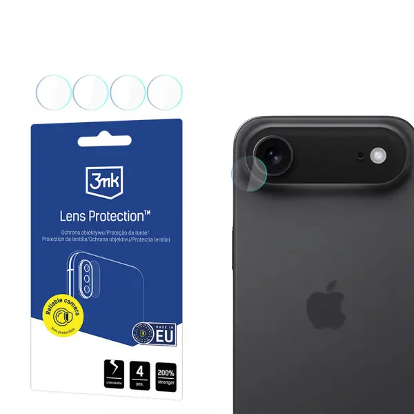 Folie de protectie Camera Spate 3MK Protection pentru Apple iPhone 17 Air, Sticla Flexibila, Set 4 bucati, Transparenta