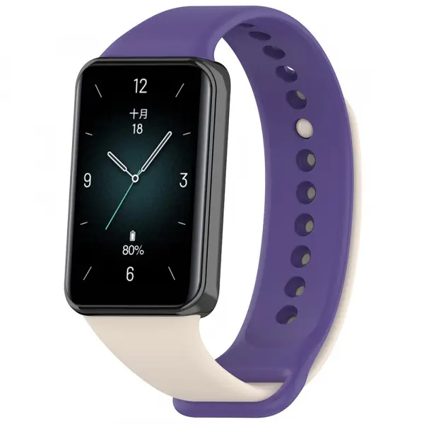 Curea Techsuit W014 pentru Honor Band 9, Mov Crem