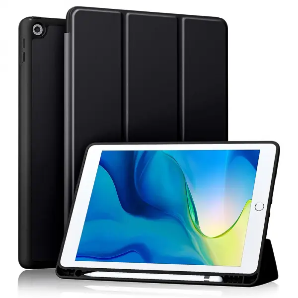 Husa pentru Apple iPad 10.2 (2021) / 10.2 (2020) / 10.2 (2019), Techsuit, Flex Trifold, Neagra