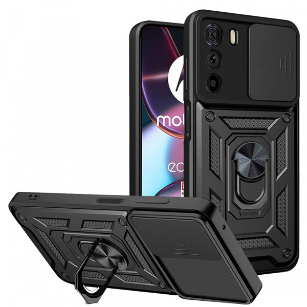 Husa pentru Motorola Edge 30, Techsuit, CamShield, Neagra