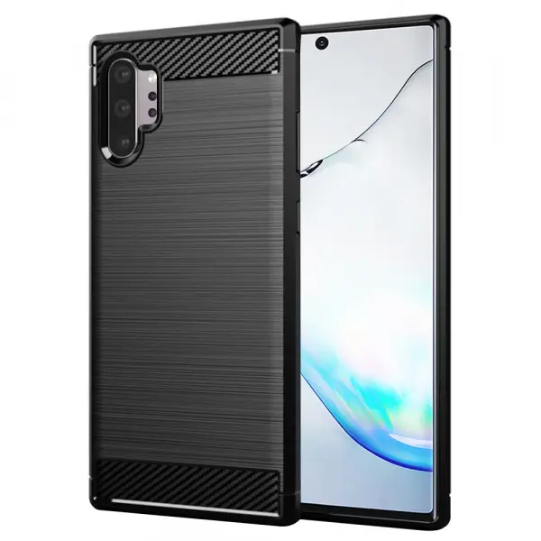 Husa pentru Samsung Galaxy Note 10+ 5G N976 / Note 10+ N975, Techsuit, Carbon, Neagra