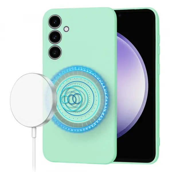 Husa MagSafe pentru Samsung Galaxy S23 FE S711, Techsuit, SoftFlex, Verde Deschis