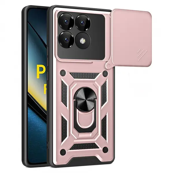 Husa pentru Xiaomi Poco F6 Pro, Techsuit, CamShield, Roz