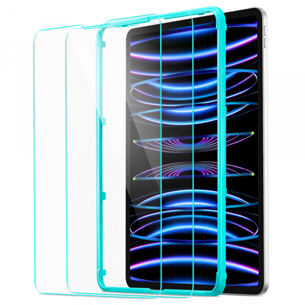 Folie de protectie Ecran ESR pentru Apple iPad Air (2022) / Pro 11 (2021) / Air (2020), Sticla Securizata, Full Glue, Set 2 bucati