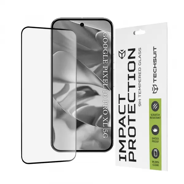Folie de protectie Ecran Techsuit pentru Google Pixel 10 Pro XL, Sticla Securizata, Full Glue, 111D, Neagra
