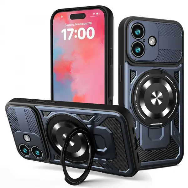 Husa pentru Apple iPhone 17, Techsuit, RuggedCam, Albastra