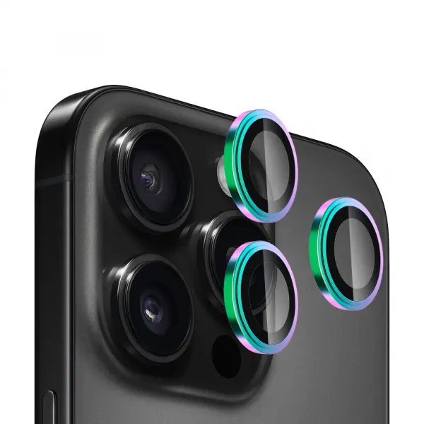 Folie de protectie Camera Spate Blueo Sapphire Crystal pentru Apple iPhone 14 Pro Max / 14 Pro, Sticla Securizata, Multicolor