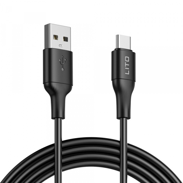 Cablu Date si Incarcare USB-A - USB-C Lito LD06T, 18W, 1m, Negru