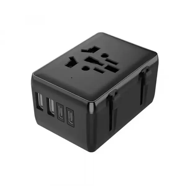 Incarcator Retea Techsuit HHT203A Travel, 20W, 3A, 2 x USB-A - 2 x USB-C, Negru