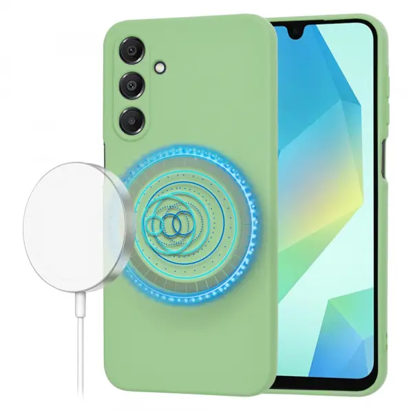 Husa MagSafe pentru Samsung Galaxy A16 5G A166 / A16 4G A165, Techsuit, SoftFlex, Verde Deschis
