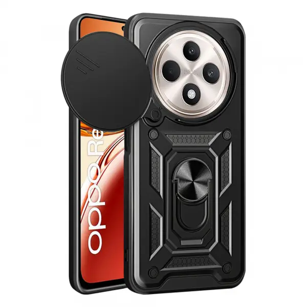 Husa pentru Oppo Reno12 FS 5G / Reno12 FS 4G / Reno12 F 4G / Reno12 F, Techsuit, CamShield, Neagra