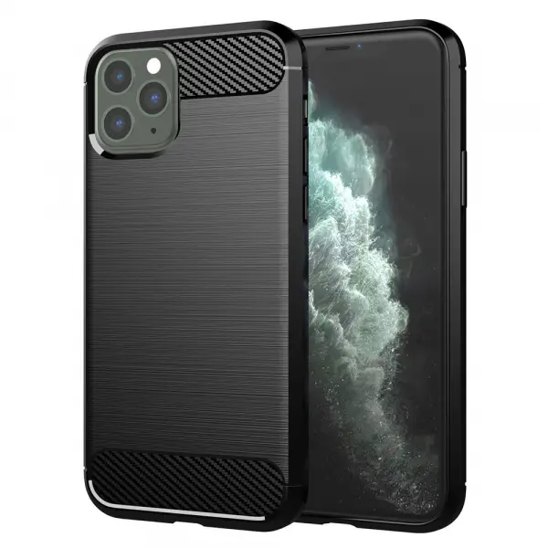 Husa pentru Apple iPhone 11 Pro Max, Techsuit, Carbon, Neagra