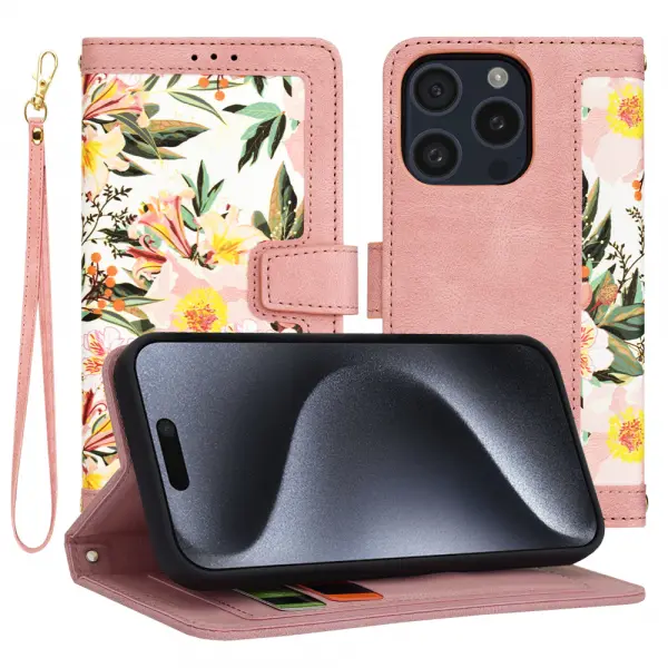 Husa pentru Apple iPhone 15 Pro, Techsuit, FlipCraft, Roz