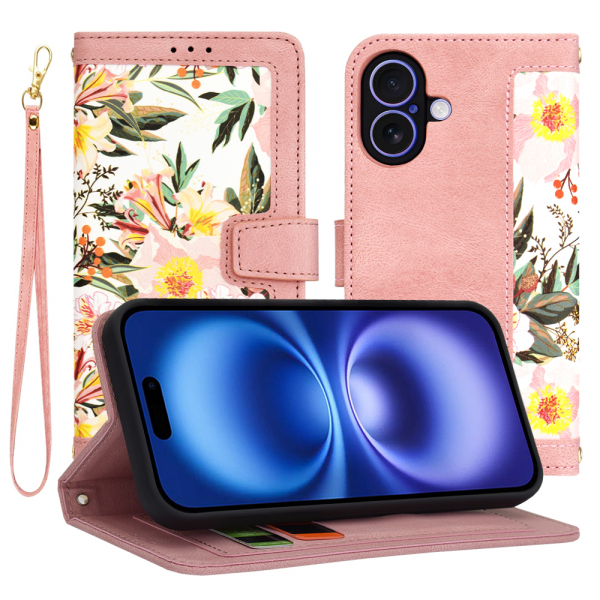Husa pentru Apple iPhone 16, Techsuit, FlipCraft, Roz