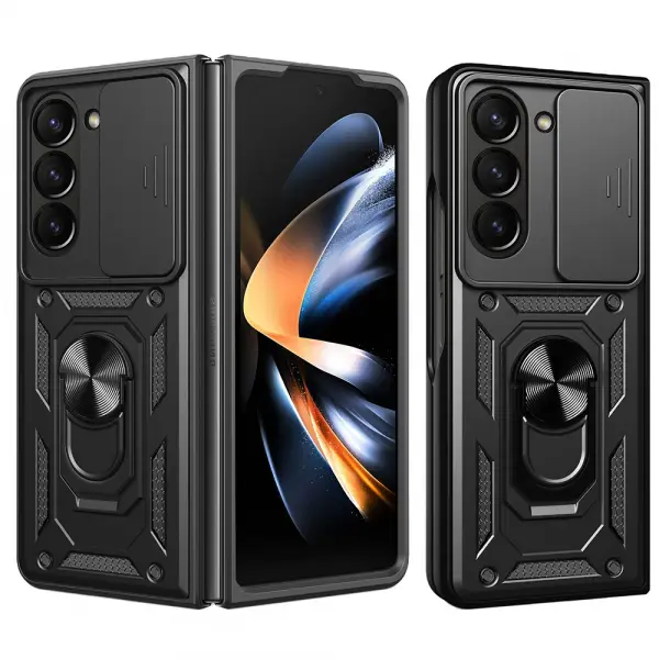 Husa pentru Samsung Galaxy Z Fold5 F946, Techsuit, CamShield, Neagra